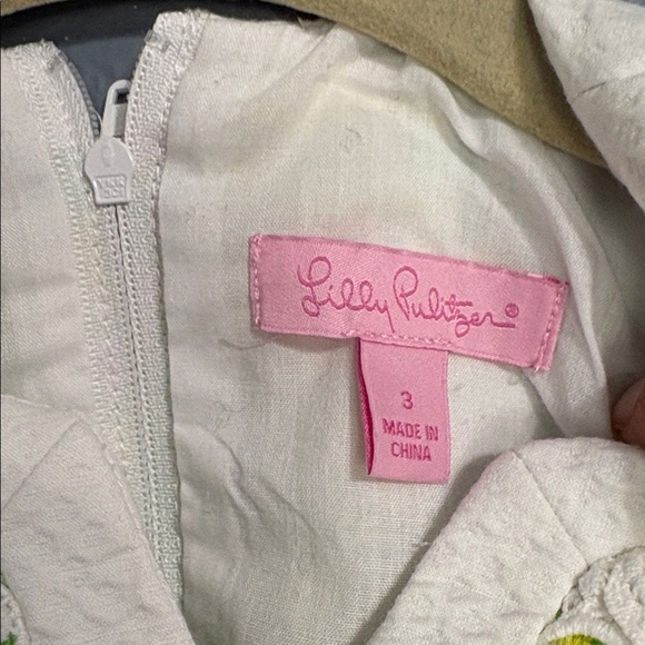 Lilly Pulitzer White Dress with Pink Label - Picture 3 of 5
